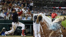 ▲倫東（Anthony Rendon）敲出再見安打，單場3安3打點。（圖／美聯社）