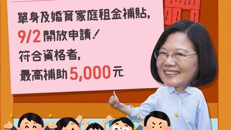 房租補貼今上路　蔡英文：最高5千元