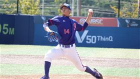 U18世界盃棒球賽，中華隊2日將與勁敵日本交手，由去年在亞洲青棒錦標賽技壓甲子園名投的王彥程（圖）先發，盼為中華隊搶勝，爭取晉級複賽好順位。中央社記者謝靜雯釜山攝　108年9月2日