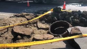 16萬伏特碰沼氣…彰化炸出3米深洞