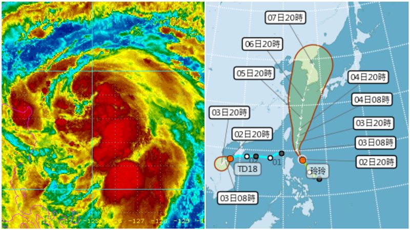玲玲颱風北上逼台！大雨狂灌恐發海警