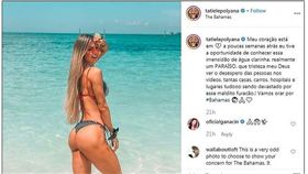 國外網紅貼出祈禱文為巴哈馬祈福，但標籤與圖片惹來網友一陣砲轟，引起爭議。（圖／翻攝自每日郵報）
