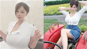 白皙K奶炸出鏡頭！大奶薇薇背心包不住爆乳　羞問：大嗎？（圖／翻攝自大奶薇薇臉書）