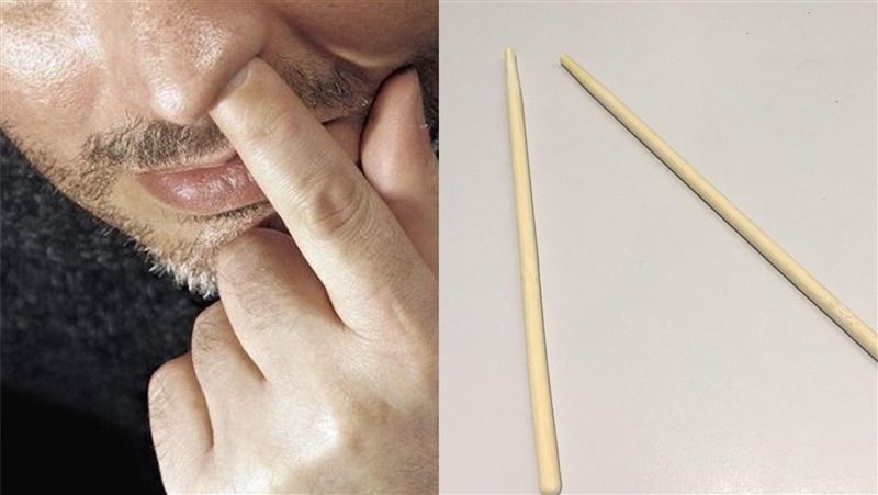 男用竹筷挖鼻孔！一跌倒整根深插腦內