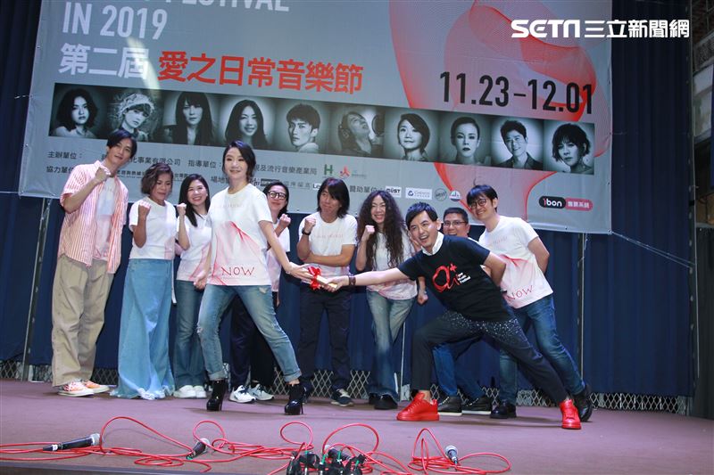 陶晶瑩、萬芳、李英宏、江美琪、郭蘅祈、李壽全、黃韻玲、陳建騏、馬毓芬「第二屆愛之日常音樂節」售票記者會。（記者邱榮吉/攝影）