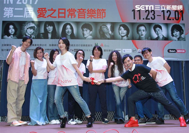 陶晶瑩、萬芳、李英宏、江美琪、郭蘅祈、李壽全、黃韻玲、陳建騏、馬毓芬「第二屆愛之日常音樂節」售票記者會。（記者邱榮吉/攝影）