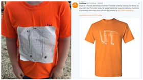 小學生手繪大學校T遭霸凌 田納西大學做成官方T恤（圖／翻攝自Laura Snyder臉書、VolShop推特）
