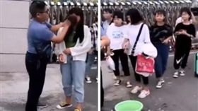 「真面目」才能進校門！學生妹愛化妝　狂師拿毛巾強迫卸妝（圖／翻攝自《騰訊新聞》）