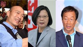 韓國瑜,蔡英文,郭台銘　組合圖／資料照