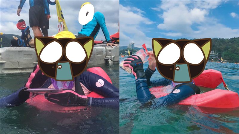 白皙妹「浮誇臉基尼」　泳客嚇到溺水