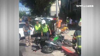 汽車失控撞鏟車　重機騎士壓車底不治