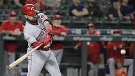 ▲紅人三壘手蘇瓦瑞茲（Eugenio Suarez）敲出本季第45號全壘打。（圖／美聯社）