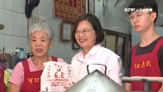 淡水呂孫綾陷苦戰…蔡英文啖魚丸助功