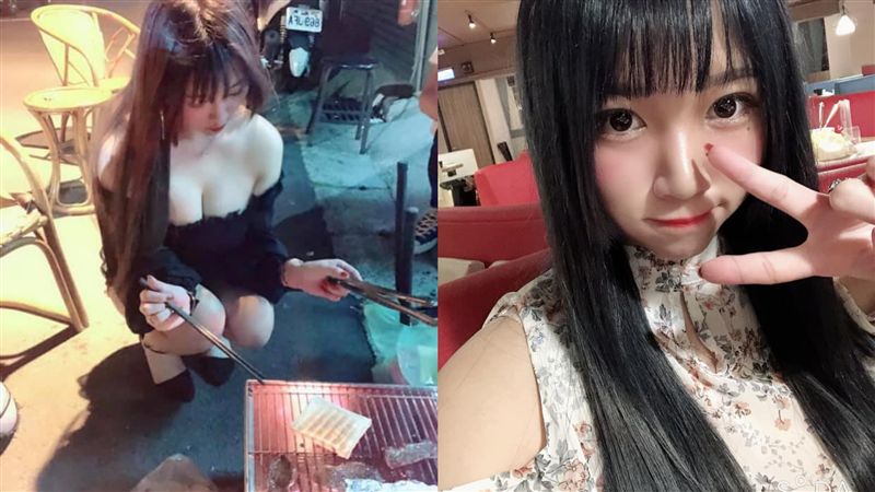 正妹烤肉2粒雪乳蹦出！本尊神到了