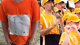 小學生手繪大學校T遭霸凌 田納西大學做成官方T恤（合成圖／翻攝自knox news、Laura Snyder臉書）