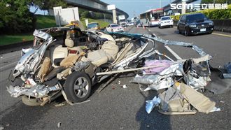 國道恐怖連環撞　他車成廢鐵奇蹟獲救