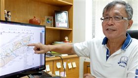 地震學者分析土壤液化  梅山斷層已往西延伸九二一地震20週年，中正大學地震所副教授石瑞銓透過分析土壤液化在地底的構造，間接證實原本已知範圍僅到民雄車站的梅山斷層，已往西至新港鄉。（中正大學提供）中央社記者黃國芳傳真　108年9月19日