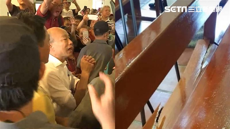 「韓國瑜別再來」韓粉踩壞萬金聖殿椅