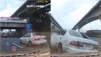 一打燈就想切！轎車國道遭撞滾3圈