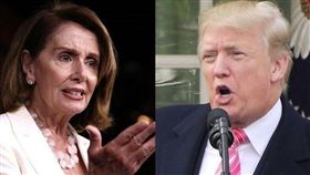 美國眾議院議長裴洛西（左）24日表示，眾院將對是否應彈劾總統川普展開正式調查，她宣稱，無人可凌駕在法律之上。（左圖取自facebook.com/pelosiforcongress；右圖為中央社檔案照片）