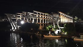 基隆潮藝術前進阿根納造船廠　夜間將點燈基隆市政府27日起至11月8日舉辦「2019基隆潮藝術：流」，知名打卡聖地阿根納造船廠遺址也是展區之一，活動期間將有夜間點燈活動，24日晚間先行試燈。（基隆市文化局提供）中央社記者沈如峰基隆傳真　108年9月24日