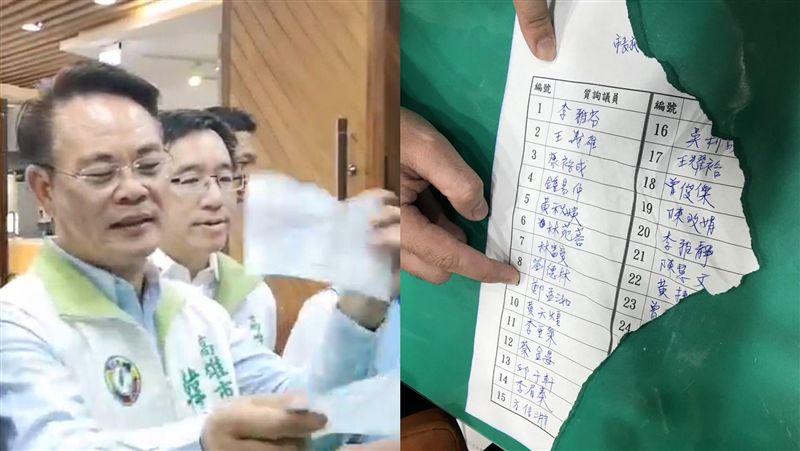 沒抽中質詢！綠議員韓賜村怒撕登記單