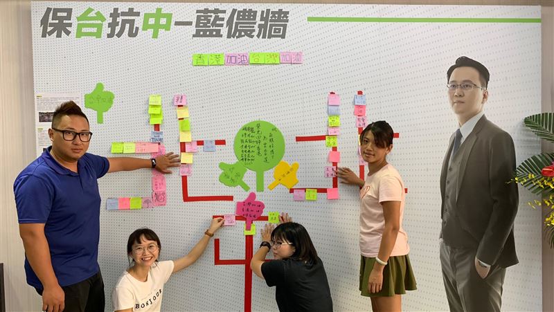 聲援香港反送中　莊競程設藍儂牆！