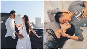 王陽明和蔡詩芸，夫妻倆在IG上宣布懷孕消息。（組合圖／翻攝自王陽明IG、蔡詩芸IG）