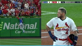 ▲小熊外野手阿莫拉（Albert Almora Jr.）連續破收莫里納（Yadier Molina）2支長打。（圖／翻攝自MLB官網）