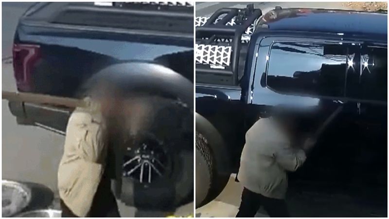 魚盆被撞！翁怒拿扁擔捶300萬豪車