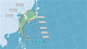 米塔煞不住！恐轉中颱今晚陸警　暴風圈將襲「北部6縣市」（圖／翻攝自中央氣象局）