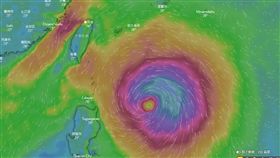 米塔颱風　風場圖,翻攝自windy