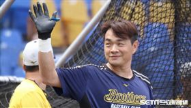 彭政閔賽前練習。（圖／記者林士傑攝影）