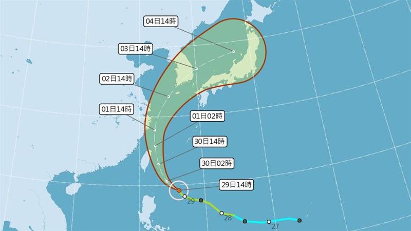 米塔逼近台！氣象局估20:30陸警
