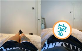 新愛瘋廣角悲劇？網紅實測拍出「逆天長腿」…神級對比曝光（圖／翻攝自miaxmon推特）