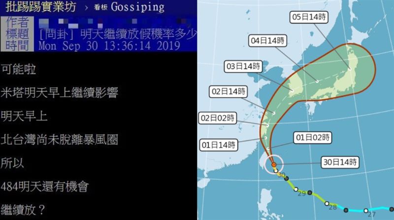 米塔「放2天颱風假」？網熱議揭機率
