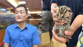  怪手司機救小石虎獲表揚（2）苗栗縣51歲怪手司機游國福日前在公館鄉北河山區營救2隻出生不久的小石虎，為保育石虎立下良好典範，30日獲苗栗縣政府與新竹林管處表揚肯定。（苗栗縣政府提供）中央社記者魯鋼駿傳真 108年9月30日