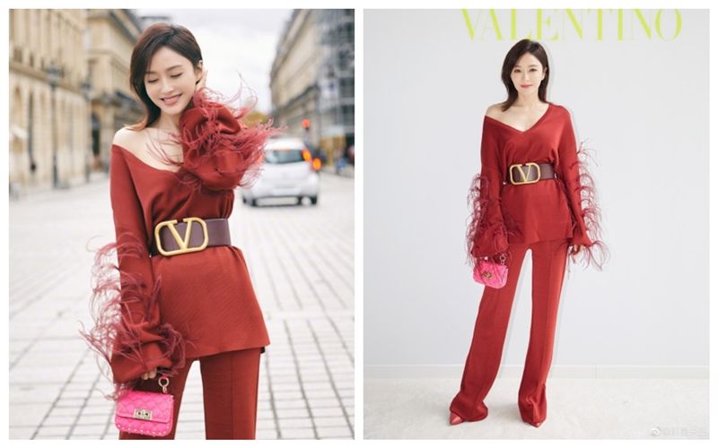 露香肩鎖骨！秦嵐赴巴黎網讚仙女下凡