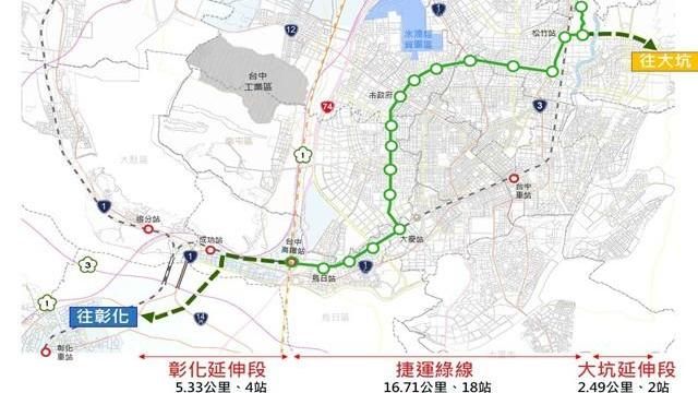 綠線延伸　中市府提報爭取一次核定