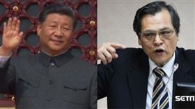 ▲ 中國國家主席習近平、陸委會主委陳明通。（組合圖／AP授權、記者林靖旻攝影)