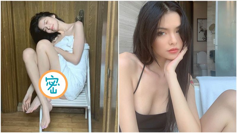 浴巾太短！辣模抬腿險露「神秘地帶」