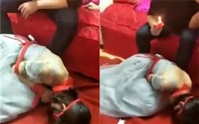 婚鬧,大陸,伴娘,滴蠟（圖／翻攝自微博）