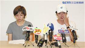 馬俊麟與王瞳今無預警召開記者會。（圖／記者邱榮吉攝影）