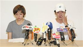 馬俊麟與王瞳今無預警召開記者會。（圖／記者邱榮吉攝影）