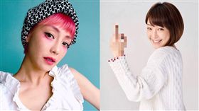 謝欣穎比中指
翻攝ＩＧ