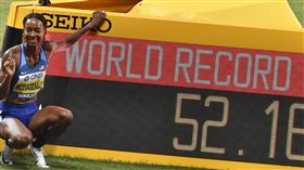 ▲美國田徑女將穆罕默德（Dalilah Muhammad）刷新400公尺跨欄世界紀錄。（圖／美聯社／達志影像）