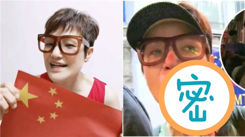 槓上示威者　親中女星被打到滿臉血