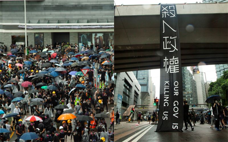 圖輯／無懼風雨！港人遊行對抗極權