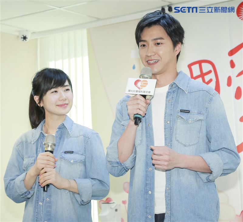 江宏傑與福原愛出席陽光基金會公益活動為燒傷顏損兒重建心理。（圖／記者林士傑攝影）