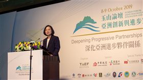 總統蔡英文8日出席「玉山論壇開幕典禮」。（圖／總統府提供）